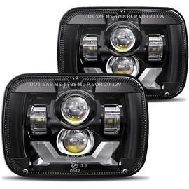 HWSTAR 2022 180W 1000% Bright H6054 5x7 7x6 Led Headlights Compatible with Jeep Cherokee XJ Wrangler YJ [ DOT][Anti-glare][DRL Turn Signal][Hi/Low Sealed Beam] Ford Chevy GMC Toyota Nissan Dodge etc