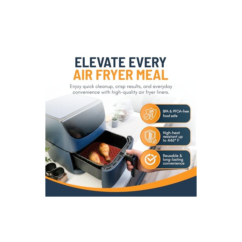 Reusable Silicone Air Fryer Liners - Non-Stick & Easy Clean