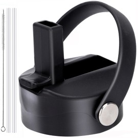 XACIOA Straw Lid for Wide Mouth, Lid with Straws, Fits Sports Caps, Water Bottle Accessories, Replacement Lid Top, 2 Straws and 1 Brush, Sports Cap Drinking Cap for Most Wide Mouth Bottles