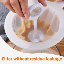 Fine mesh Sieve, fine mesh Filter, Non-Slip Handle Nylon mesh Sieve, for Filtering Juice/Soy Milk/Coffee, Diameter 24cm, Length 14.8cm