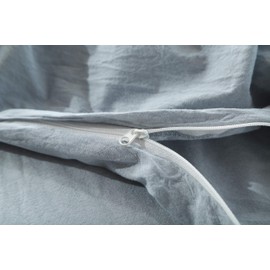 F.Y.Dreams 100% Washed Cotton Duvet Cover for Weighted Blanket 60x80 inches with 8 Ties, Zipper on Long Side/Light Blue/Just Duvet Cover