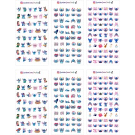 Rainbow Decal Nails Sticker Nails Tatto Tatuajes Uñas Lilo&stitch 6 Planillas