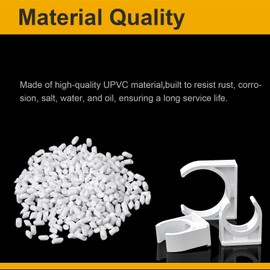 Mrosnail 100 Pcs U-Shaped PVC Pipe Clamps, 20mm White Clips for 1/2" Water Pipes, Durable Support & Easy Installation