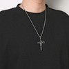 HZMAN Men's Stainless Steel Cross Crucifix Bible Prayer Pendant Necklace