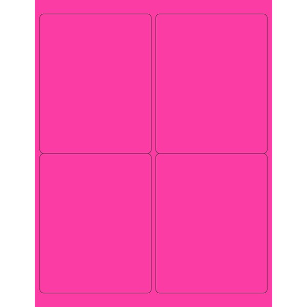 8-1/2 x 11" Neon Color High Light Fluorescent Labels for