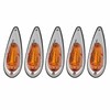 12V 24V 5 Pcs Amber Cab Roof Marker Lights Waterproof