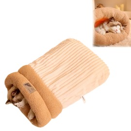 Miocololy Cat Winter Sleeping Bag, Comfortable Soft Warming Durable Pet Pad Sack Ideal for Dog Cat Indoor Uses (C, Medium)