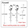 Fusamk Punk Cross Drop Dangle Earrings Huggie Hinged Hoop Earrings,2PCS