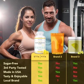 Etta Sugar-Free Creatine Monohydrate Gummies Women Men Muscle Support Energy 90c