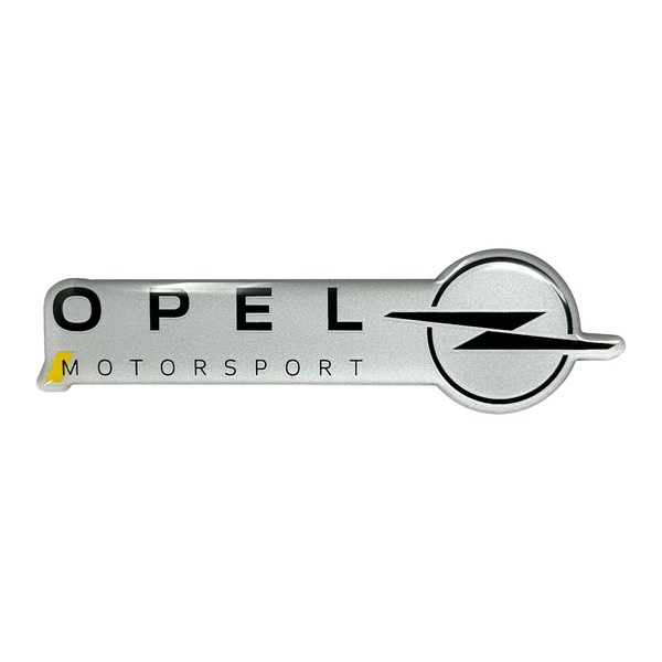 Emblem Fregio Sticker 3D Compatible with Vauxhall Motorsport 38x90mm (Silver)