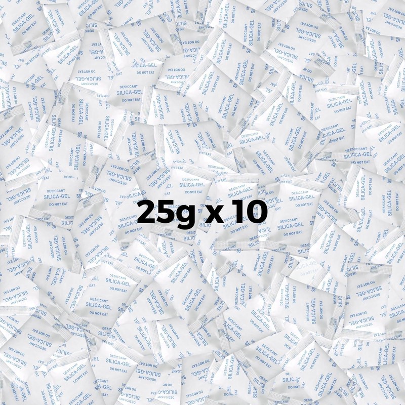 Desicco 25.0 Gram [10 Packets] Silica Gel Packets Desiccant Packs