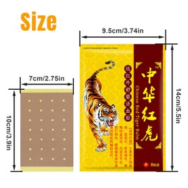 Tiger Heat Patches 32 Pieces, Chinese Red Plaster for Back, Knee, Neck, and Shoulder, Ultra Strength