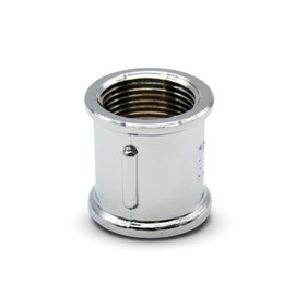 DOJA Barcelona Brass Sleeve Chrome-Plated 1/2 Inch 2 x Female Thread Adapter Pack 4 Brass Fitting for Air, Water, Gas, Fuel, Oil, Air, for Tap to Ensure Circulation in the Pipe