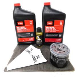 Toro (Fits Exmark) SAE 30 Oil Change Kit with 136-7848 Oil Filter and Fuel Treatment