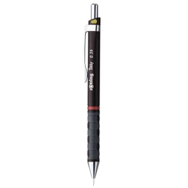 rOtring Tikky Mechanical Pencils, HB 0.35 mm, Burgundy Barrels, 12 Count