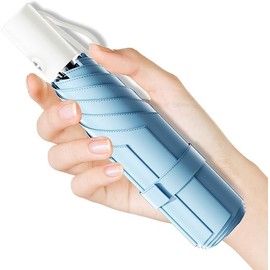 Moorrlii Automatic Mini Travel Windproof Folding Umbrella - UV Protection, Instant Open/Close for Rain/Sun, Small Compact Lightweight Design Fits in Tote Bag/Travel Case/Backpack for Commute, Women & Men