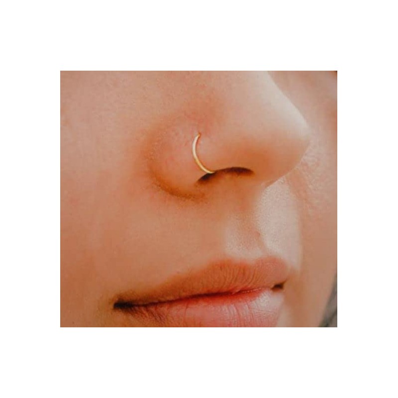 Extra Thin Small 0.5mm Nose Ring Diameter 6mm(gold nose ring)