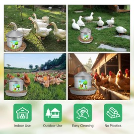 Automatic Chicken Feeder 8KG/17.6lbs, Stainless Steel Poultry Feeder, Heavy Duty Reliable Long-Lasting Chicken Feeder with Handle, High Strength Structure 0.035 Inch/0.9mm Metal Thickness