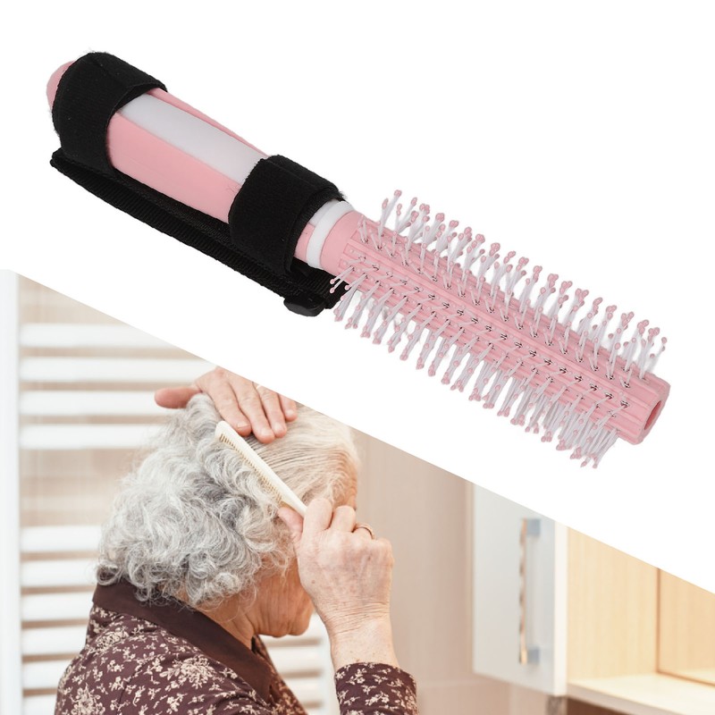 Handicapped Auxiliary Comb Portable Plastic Handle Comb Hair Brush for