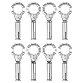 sourcing map Ring Lifting Expansion Eyebolt, 8pcs M6x50mm 304 Stainless Steel Expansion Screw with Eye Ring for Concrete Brick Wall