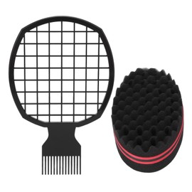 Twist Comb, Hair Twist Comb Sponge Set Home Salon Professional Portable Afro Hair Sponge Curl Peine Herramienta de Peinado Wave Curl Brush Peine Twist Hair Coils Peine para Home Salon Hair Styling