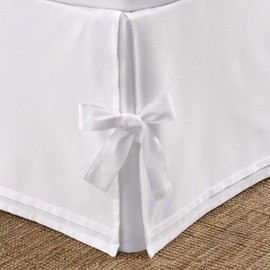 Laura Ashley | Luxury Premium Hotel Quality Bedskirt, Easy Fit, Anti Wrinkle & Fade Resistant, Stylish Design for Home Décor, Sateen 100% Cotton, White, Full