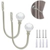 Curtain Drapery Holdbacks, Curtain Tieback Hooks with Crystal Ball, U