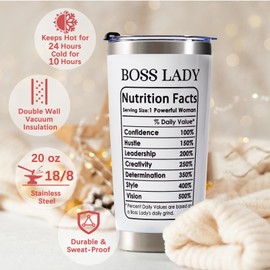 Breezy Valley Boss Tumbler - Boss Gifts for Women, Inspirational Boss Lady Tumbler, Funny Boss Day Gifts, Best Christmas or Birthday Gift for Female Boss, Women Leaders, Entrepreneurs