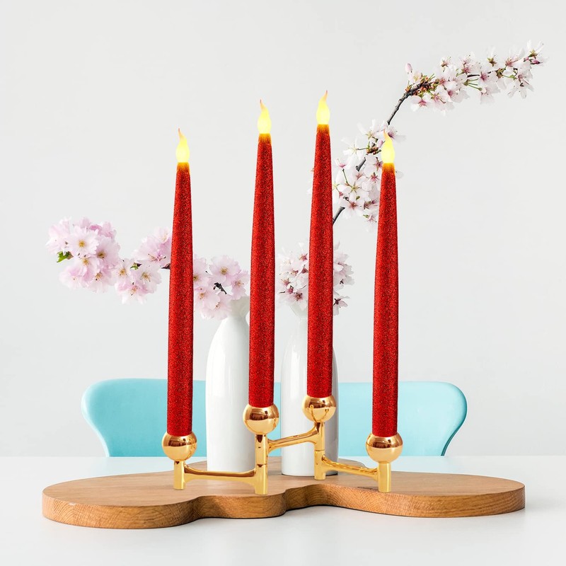 Furora LIGHTING Red LED Taper Candles, Window Candles, Candle Lights,