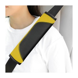 Yourkar 2PCS Car Seat Belt Cover, Soft Leather Safety Belt Neck Shoulder Strap Covers, Auto Seat Belt Protector Pads for A More Comfortable Driving, Universal Car Accessories (Black+Yellow)
