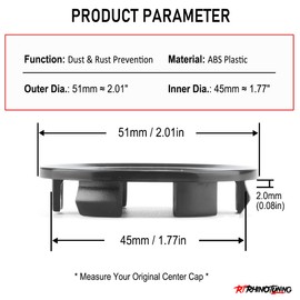 Set of 4 50mm(1.97in)/45mm(1/77in) Wheel Hub Center Caps for CX-5 CX-7 ix35 Malibu Tahoe Camry Corolla 350Z #Replacement