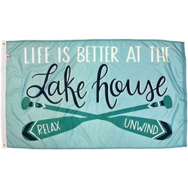 FlagSource Lake House Nylon Decorative Flag, Made in the USA, 3x5'