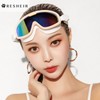 Factory Direct Waterproof Anti-fog Large Frame Swimming Goggles GOLF410 White Electroplated 15ea