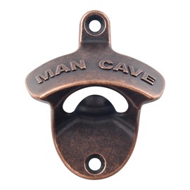 Jumiok Old Fashioned Bottle Opener Wall Mounted Man Cave Beer Cap Opener Mountable Antique Copper