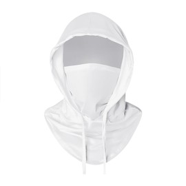 Breathable UV Sun Protection Hood Summer Full Head Mask Cooling Balaclava Face Mask Long Neck Cover for Cycling White