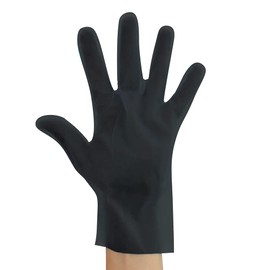 FRANZ MENSCH Hygostar Allfood Thermosoft TPE Gloves, Black, 8/M, L: 25 cm, Pack of 2000