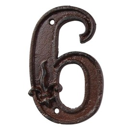 Esschert Design Cast Iron House Number, Rust Brown, 7.9 x 1.2 x 12.4 cm