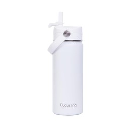 Dudusang 18oz Kids Insulated Water Bottle - Stainless Steel Water Bottles for School Travel Leak Proof Vacuum Metal (Classic White, 18 Ounces)