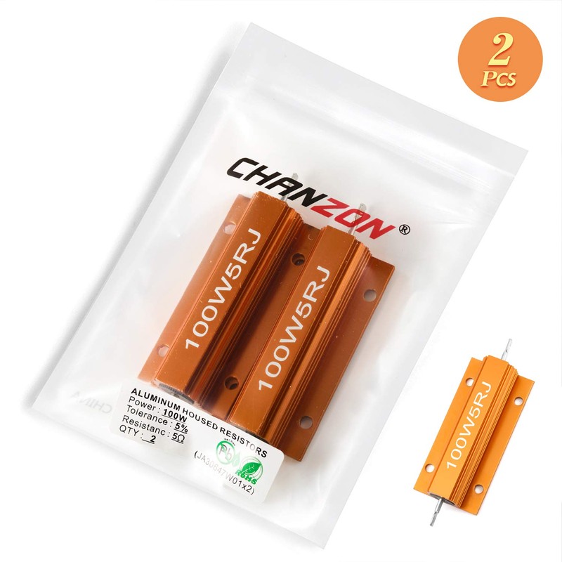 Chanzon 2pcs 100W Wire Wound Aluminum Sheath Resistor 5Ω Ohm