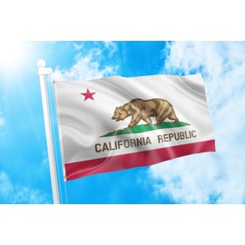 DMSE California State Bear Flag - 2' X 3' Ft Foot, 100% Polyester, UV Resistant