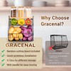 2 Set Fruit Basket for Kitchen with Bamboo Cutting Board,