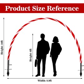 VIHOSE 10ft Christmas Candy Light Arch LED Christmas Outdoor Arches Decor Candy Cane Arch with Flasher Modes Xmas Arch Pathway Markers Lights for Holiday Wedding Yard Lawn Decor