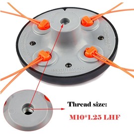 FUMHEUF Universal Weed Eater String Trimmer Head 4 Lines Straight Shaft Mower Brush Cutter for Pivotrim 55-491 M10x1.25MM Left Hand