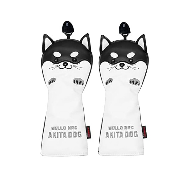 Cute Character Fairway Wood Headcovers Set of 2 (Akita Inu