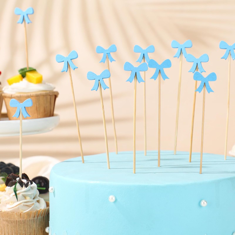 Tioncy 100 Pcs Bow Cocktail Picks Swizzle Stick Toothpicks 4.72