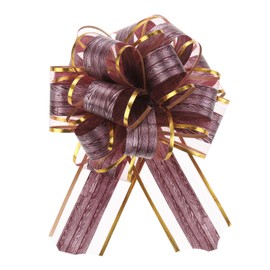 MECCANIXITY 10pcs 4 Inch Big Pull Bow Gift Wrapping Organza Bows Vintage Ribbon Bright Red for Wedding Christmas Car Baskets Presents