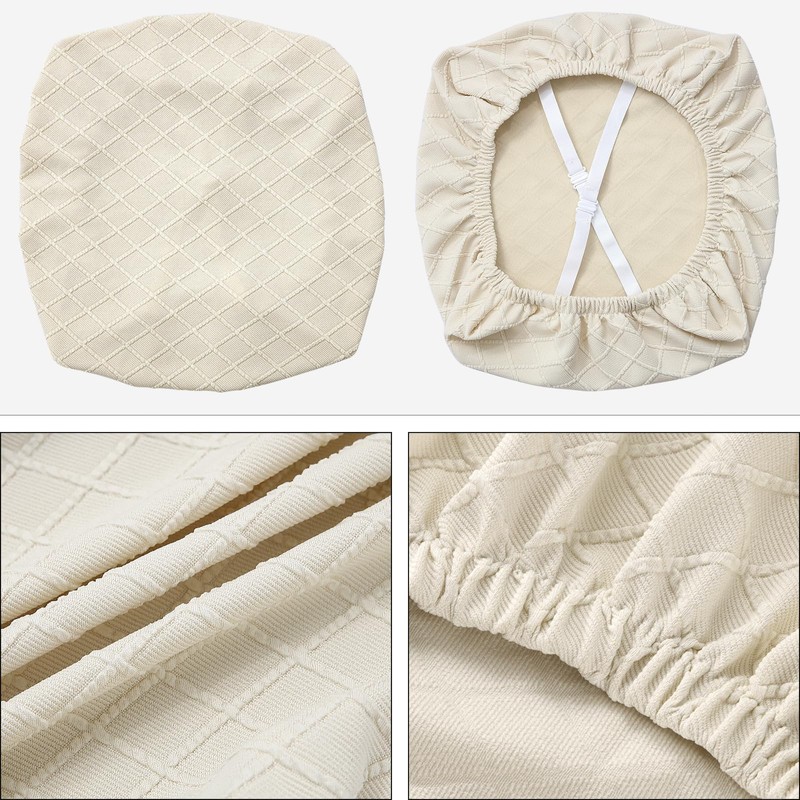 Fuloon Stretch Jacquard Chair Seat Covers Set of 4, Removable
