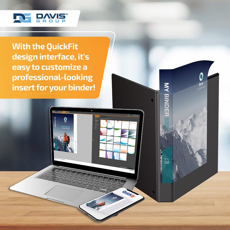 QUICKFIT 2-Inch Heavy-Duty Binder, Double-Hinged, D-Ring, Finger-Hole, Black (28031)