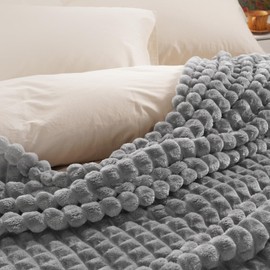 PHF 3D Clipped Fleece Throw Blanket for Couch-380GSM Super Soft Warm Blanket for Fall and Winter, No Pilling, No Shedding, Lightweight Decorative Fuzzy Plush Blanket for Bed, 50"x60", Sharkskin