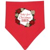 inktastic Baby's First Christmas 2025 Poinsettia Baby Bandana Bib Red